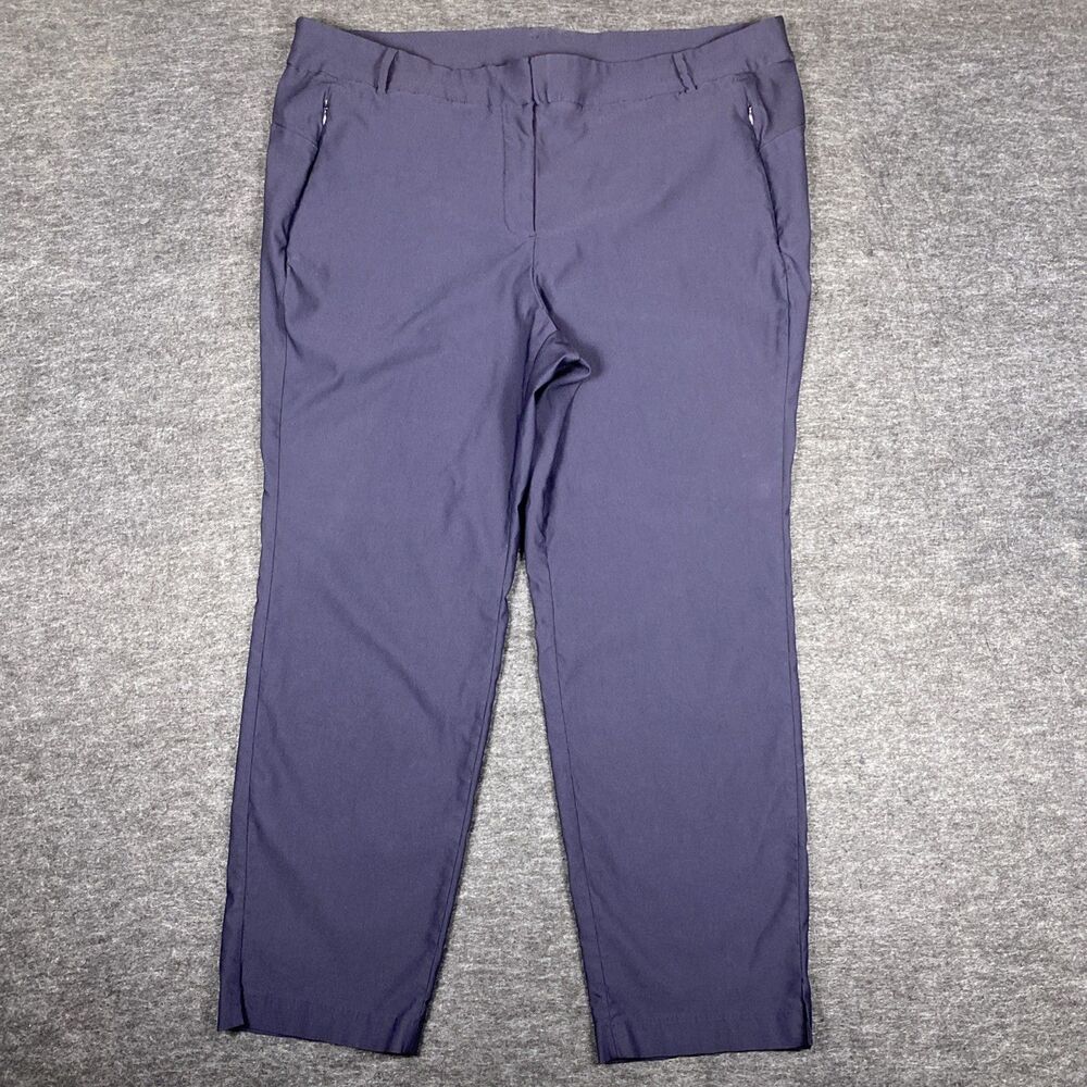 Lane Bryant Women’s Dress Pants 22 Navy Blue Straight Leg Stretch Zip Pockets